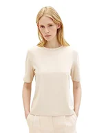 Koszulki i topy damskie - Podstawowy T-shirt damski o luźnym kroju TOM TAILOR, 10336-jasny beż nerkowca, XL - miniaturka - grafika 1
