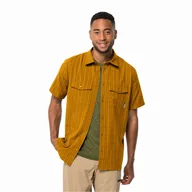Koszule męskie - Męska koszula z krótkim rękawem Jack Wolfskin THOMPSON SHIRT MEN curry check - L - miniaturka - grafika 1