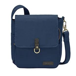 Travelon Unisex antykradzieżowa torba kurierska podróżna torba podróżna, granatowy, 11.5 x 11 x 3, Travelon Torba kurierska antykradzieżowa - Torby podróżne - miniaturka - grafika 1