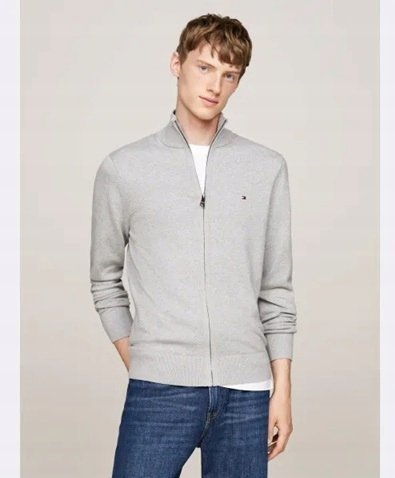 Sweter FULL ZIP Tommy Hilfiger Szary r. XL