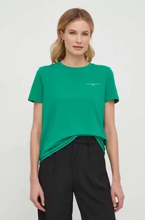 Koszulki sportowe damskie - Tommy Hilfiger t-shirt damski kolor zielony - grafika 1