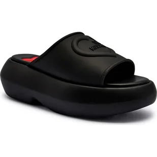 Love Moschino Klapki z dodatkiem skóry - Klapki i japonki damskie - miniaturka - grafika 1