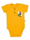 Body dla niemowląt - Niemowlęce body bawełniane z krótkim rękawem pomarańczowe Nicol,r.92 - miniaturka - grafika 1