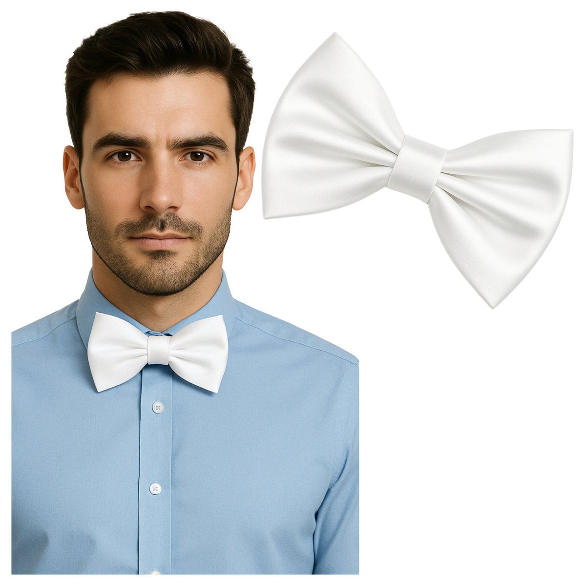 Muszka biała mucha męska