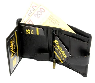 Portfel Męski Skórzany ANDREAS Skóra Licowa Mały Pionowy Z Zapięciem CZARNY RFID HK 5131B ML 9,5 x 11,5 x 2,5 [cm] - Portfele - miniaturka - grafika 6