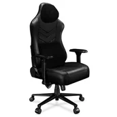 Fotele gamingowe - YUMISU 2053 skóra naturalna czarny (Y-2053-BB-RL) - miniaturka - grafika 1