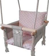 Place zabaw - Huśtawka Elior Różowa huśtawka w groszki dla dziewczynki - Rufi E11365 - miniaturka - grafika 1
