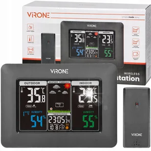 BEZPRZEWODOWA STACJA POGODY TEMPERATURA WILGOTNOŚĆ - Stacje pogodowe - miniaturka - grafika 1
