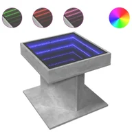 Ławy i stoliki kawowe - vidaXL stolik kawowy LED betonowy szary 50x50x45 cm materiał drewnopochodny - miniaturka - grafika 1