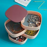 Pudełka i szkatułki - Wielopoziomowa szkatułka na biżuterię Premium - różowa - miniaturka - grafika 1
