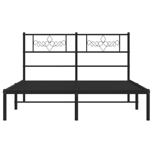 Metalowa rama łóżka z wezgłowiem, czarna, 120x200 cm Lumarko! - Inne meble do sypialni - miniaturka - grafika 6