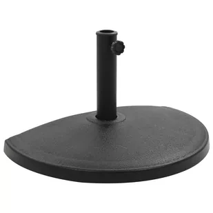 vidaXL Podstawa na parasol ogrodowy, półokrągła, żywica, 15 kg, czarna - Parasole ogrodowe - miniaturka - grafika 1