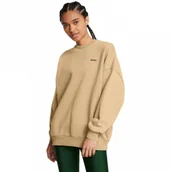 Bluzy damskie - Damska bluza dresowa nierozpinana bez kaptura Under Armour UA Icon Hwt Flc Os Crew - brązowa - miniaturka - grafika 1