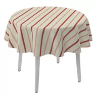 Obrusy i serwetki - Dekoria Obrus okrągły ecru tło czerwone paski 135 cm Avinon 415-129-15 - miniaturka - grafika 1