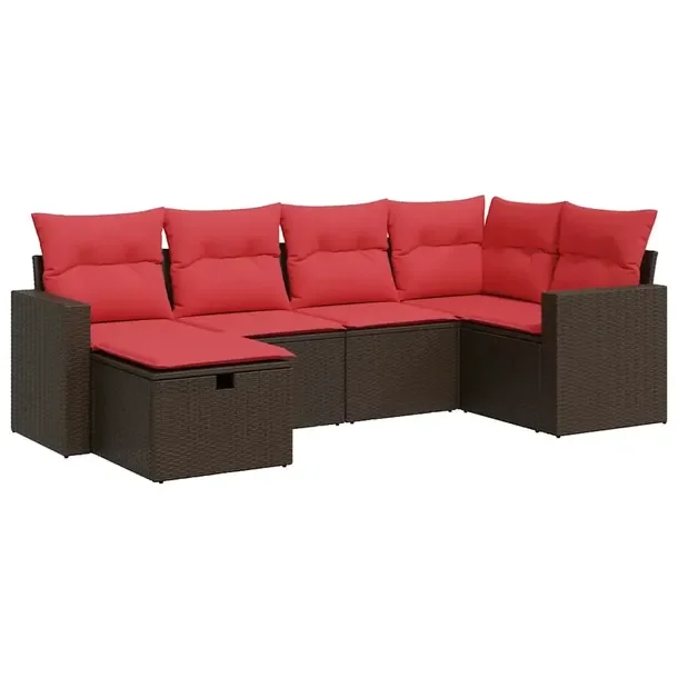 Zestaw wypoczynkowy z brązowego rattanu PE, wymiary: 55x62x69 cm, 62x62x69