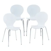 Krzesła - Krzesło do jadalni 'Etne' zestaw 4 sztuk drewno metal 85 x 48 x 50 cm biały - miniaturka - grafika 1