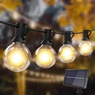 Oświetlenie świąteczne - Litogo Żarówka Solarna, 9,3 M, G40, 15 + 1, Łańcuch Świetlny Led, Wodoszczelny, 4 Tryby Pracy, Solarny Łańcuch Świetlny Do Ogrodu, Na Wesele, Balkon.. - miniaturka - grafika 1