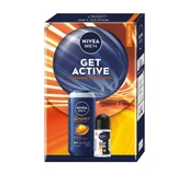 Zestawy kosmetyków męskich - NIVEA MEN Get Active świąteczny zestaw kosmetyków dla mężczyzn żel pod prysznic + antyperspirant roll-on - miniaturka - grafika 1