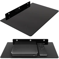 Półki do salonu - RETOO PÓŁKA SZKLANA UCHWYT NA POD DEKODER TV DVD ŚCIENNA - miniaturka - grafika 1