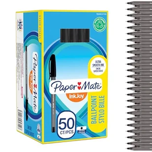 Długopisy Paper Mate InkJoy 100ST | Średnia końcówka (1,0 mm) | Czarne | 50 sztuk - Długopisy - miniaturka - grafika 1