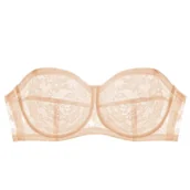 Biustonosze - Biustonosz samonośny z prześwitującego materiału - Beżowy - miniaturka - grafika 1