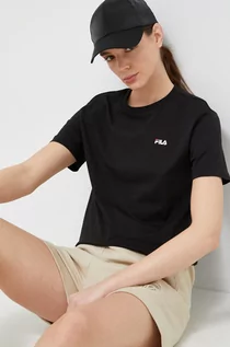 Koszulki sportowe damskie - Fila t-shirt bawełniany 2-pack kolor czarny - grafika 1