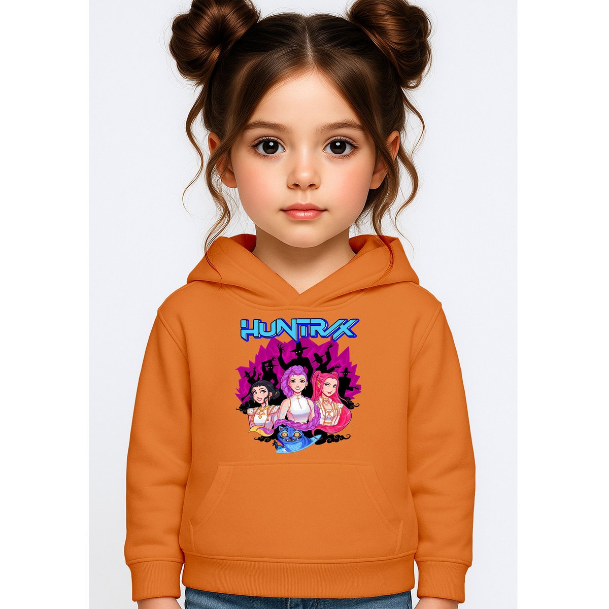 BLUZA DZIECIĘCA KPOP DEMON HUNTERS HUNTRIX 134-140 Z KAPTUREM BAWEŁNIANA