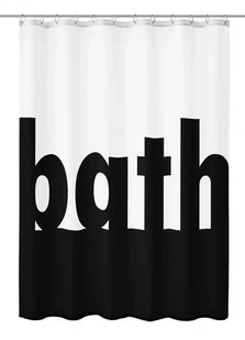 Kleine Wolke Bath Tekstylna Zasłona prysznicowa czarny/biały180x200 cm - Zasłony prysznicowe - miniaturka - grafika 1