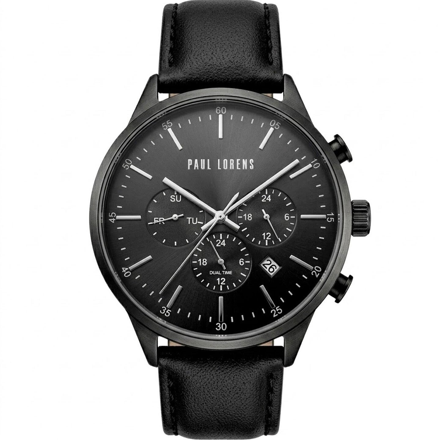 Zegarek G.Rossi Zegarek męski Paul Lorens LARGO skórzany Dual Time