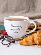 Kubki - NOWY DZIEŃ, NOWY ROZDZIAŁ / kubek biały z uchem / 500 ml - miniaturka - grafika 1
