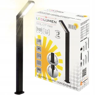 Lampa Solarna Ogrodowa LED Latarnia Wbijana Stojąca Słupek Czujnik 4000K - Lampy ogrodowe - miniaturka - grafika 1