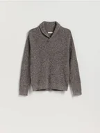 Swetry męskie - Reserved - Sweter z dekoltem V - ciemnoszary - miniaturka - grafika 1