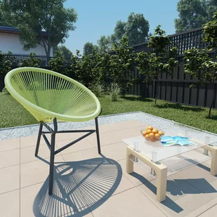 vidaXL Lumarko Owalne krzesło ogrodowe, polirattan, zielone! 313141 - Fotele i krzesła ogrodowe - miniaturka - grafika 1