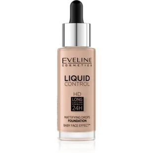 EVELINE Liquid Control HD Mattifying Drops Foundation matujący podkład do twarzy 025 Light Rose Niacynamid 30ml - Podkłady do twarzy - miniaturka - grafika 1