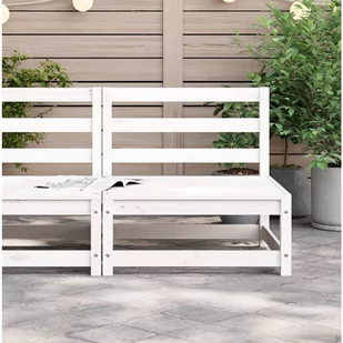Sofa ogrodowa bez podłokietników, biała, 70x70x67 cm, sosnowa Lumarko! - Sofy ogrodowe - miniaturka - grafika 4