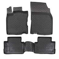 Dywaniki samochodowe - J&J AUTOMOTIVE | Dywaniki gumowe z wzorem 3D do Qashqai J11 2014-2021, czarne, antypoślizgowe, bezzapachowe, z tunelem, na każdą pogodę, krawędź 3 cm, 4-częściowy (z przodu, z tyłu) - miniaturka - grafika 1