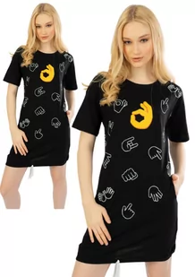 Koszula Nocna bawełna z emotkami w rączki M Vienetta - Bielizna nocna - miniaturka - grafika 1