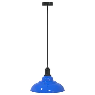vidaXL Lampa wisząca z regulacją wysokości E27 połysk ciemnoniebieski - Lampy ogrodowe - miniaturka - grafika 1