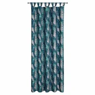 Zasłony - Eurofirany B.b. Choczyńscy Sp.J. Zasłona ogrodowa 155x200 liście turkus - miniaturka - grafika 1