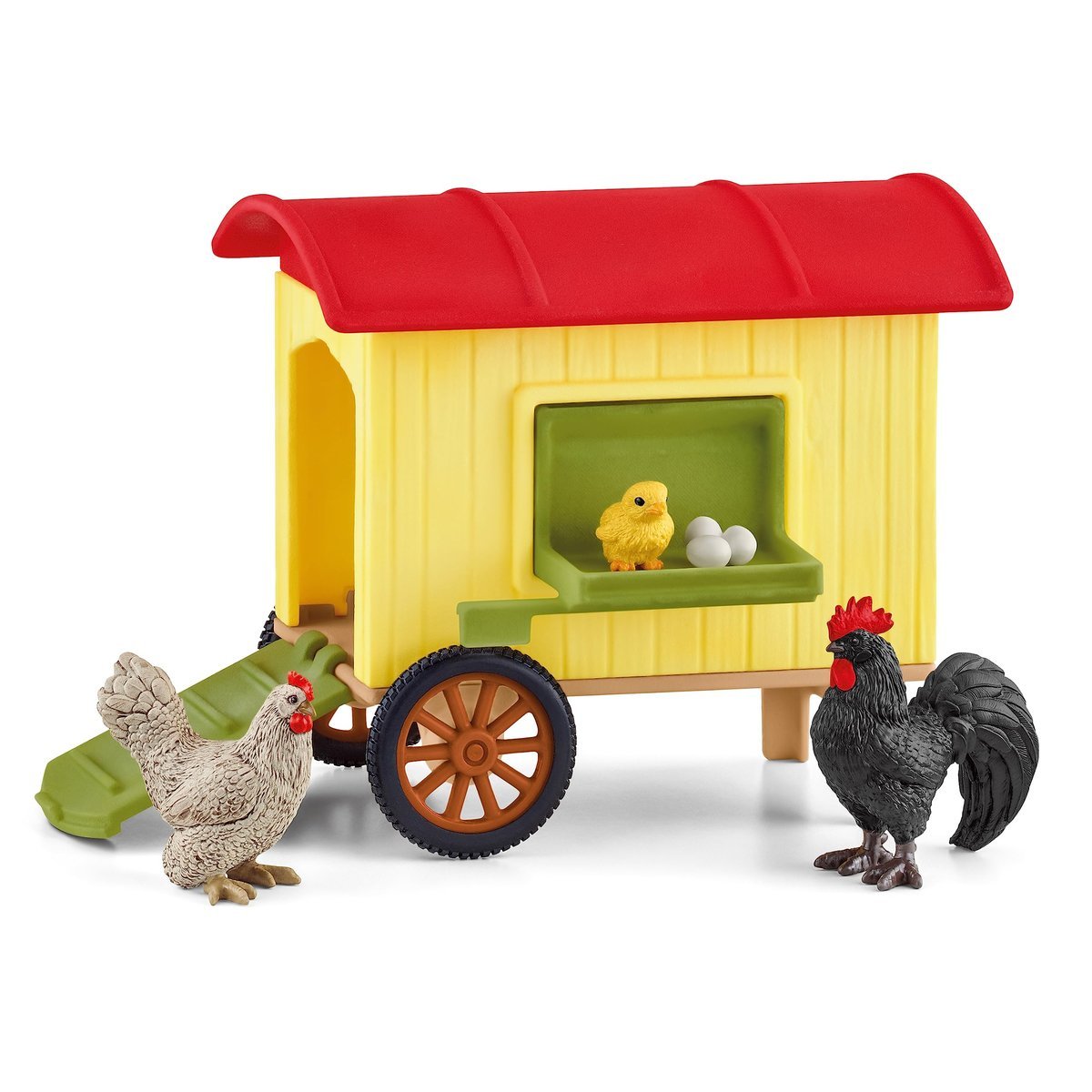 schleich 42572 Przenośny kurnik, od 3 lat, FARM WORLD - Zestaw do zabawy, 5 kawałki