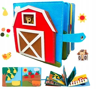 Książeczka Manipulacyjna, Tablica, Quiet Book, Montessori - Na farmie/ Jolly Designs - Zabawki sensoryczne - miniaturka - grafika 1