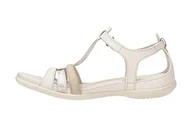 Moda i Uroda OUTLET - Ecco Damskie sandały Flash T-Strap Sandal, Limestone/Pure White Gold/BEIGE, 39 EU, Limestone Pure White Gold Beige, 39 eu - miniaturka - grafika 1