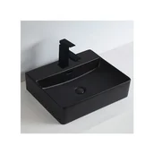 Umywalki - Bernstein Umywalka nablatowa/ścienna KW6146 ceramika sanitarna - czarny mat - miniaturka - grafika 1