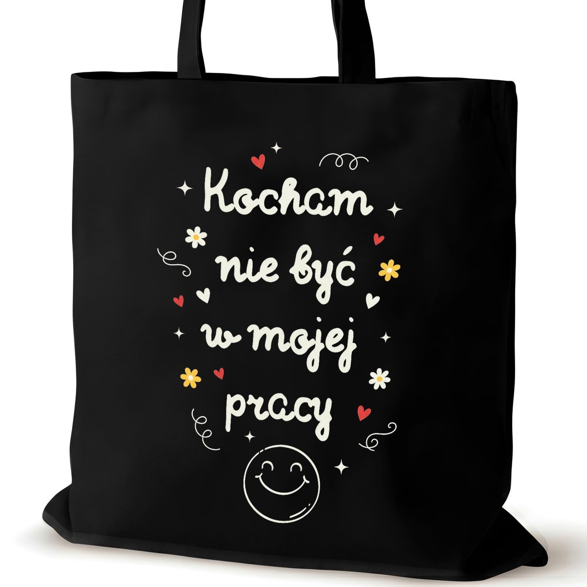 Torba bawełniana dla VIRAL czarna na ramię nadrukiem prezent zakupowa