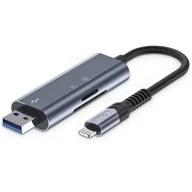 Czytniki kart pamięci - Czytnik kart TECH-PROTECT SD & Micro SD Ultraboost Llightning & USB-A Szary - miniaturka - grafika 1