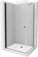 Kabiny prysznicowe - Mexen Pretoria kabina prysznicowa uchylna 90x110 cm, transparent, czarna + brodzik Flat - 852-090-110-70-00-4010B - miniaturka - grafika 1
