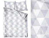 Pościel - Pościel bawełniana 160x200 Sigma szara wzory geometryczne - miniaturka - grafika 1