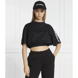 Koszulki i topy damskie - Karl Lagerfeld T-shirt nylon mix | Relaxed fit - grafika 1