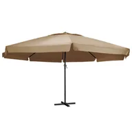 Parasole ogrodowe - vidaXL Parasol ogrodowy na słupku aluminiowym, 600 cm, taupe vidaXL - miniaturka - grafika 1