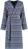 Szlafroki damskie - Cawo Szlafrok damski Soft Hooded Multicolor Blue - miniaturka - grafika 1
